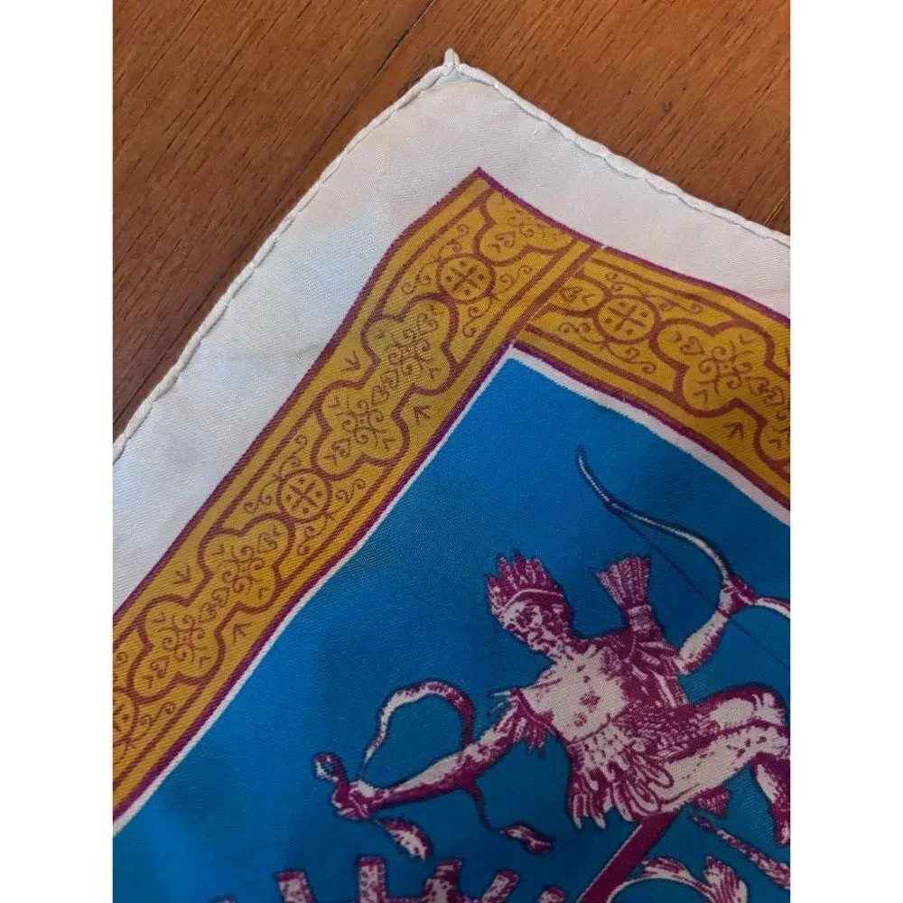 Rare-Vintage 1950's BROOKE CADWAL-LADER SILK SCARF 4 Continents